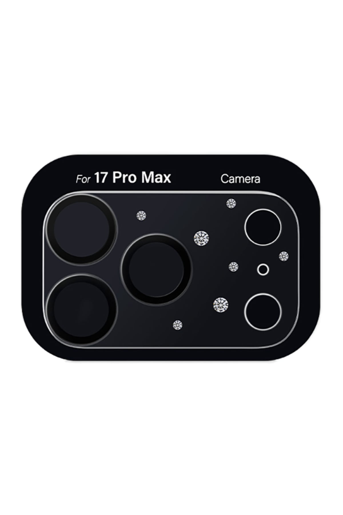 Pynana iPhone 17 Pro / Max Diamond Sky Serisi Taşlı Kamera Ada Lens Koruyucu Şeffaf