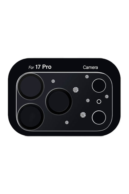 Pynana iPhone 17 Pro / Max Diamond Sky Serisi Taşlı Kamera Ada Lens Koruyucu Şeffaf