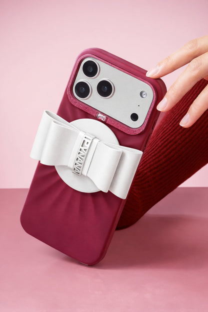 Pynana LunaBow Serisi Magsafe Uyumlu Ring Stand Telefon Tutucu Beyaz