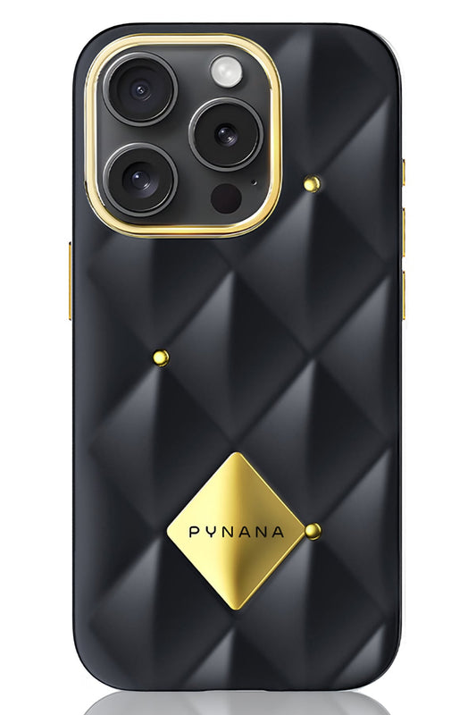 Pynana Metal Diamond iPhone 16 Pro Max Kılıf Siyah