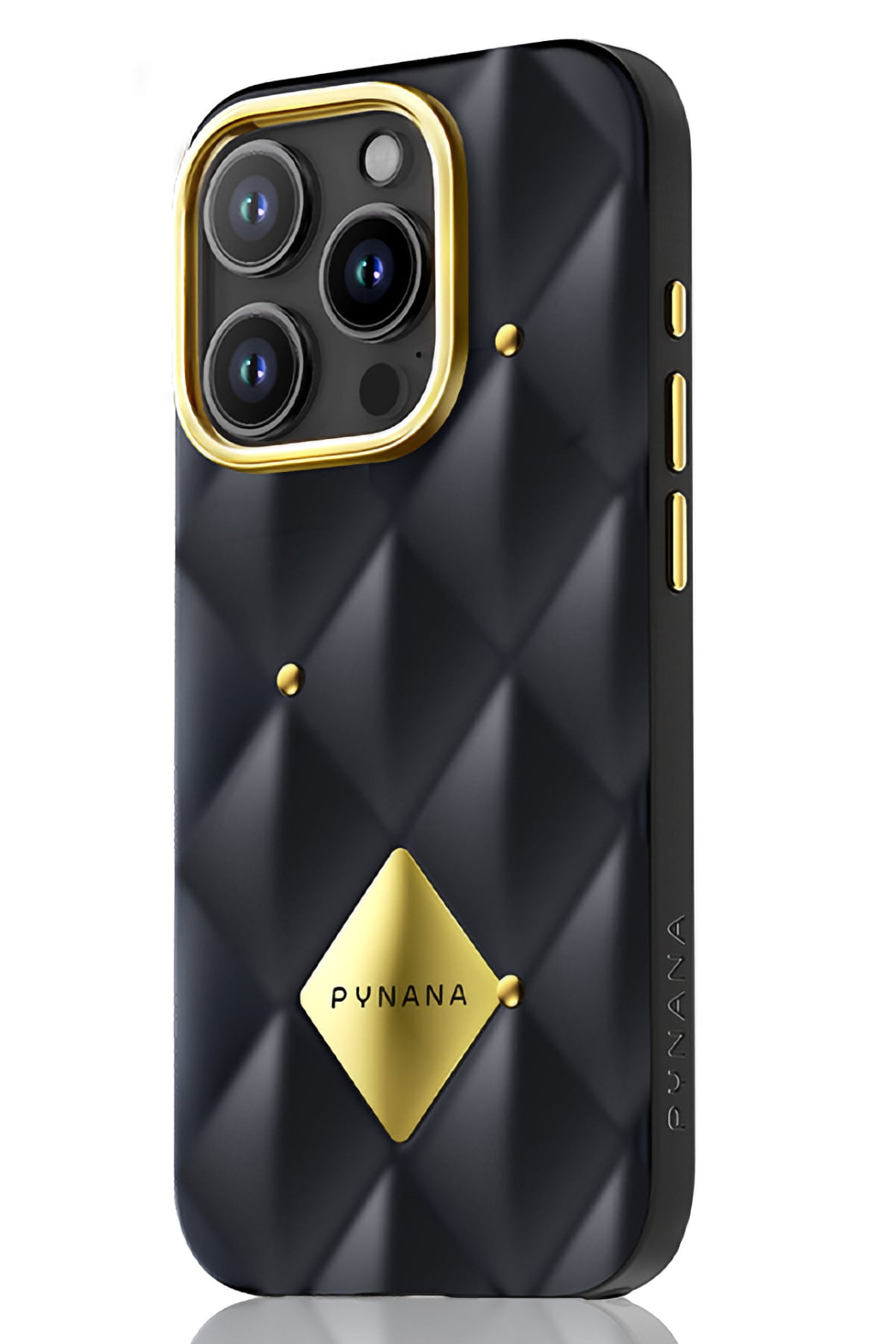 Pynana Metal Diamond iPhone 16 Pro Max Kılıf Siyah