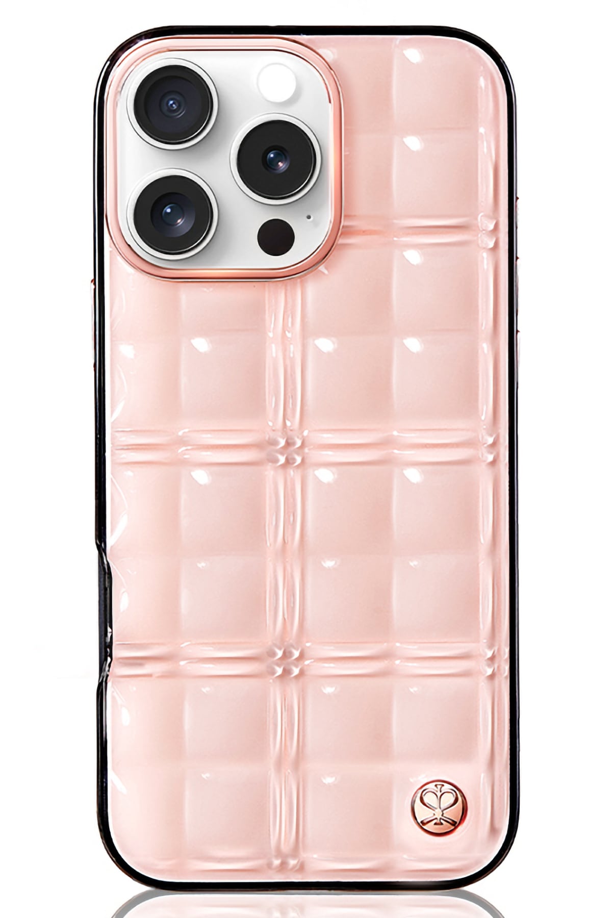 Pynana Metal Grid iPhone 16 Pro Kılıf Askı Aparatlı Pembe