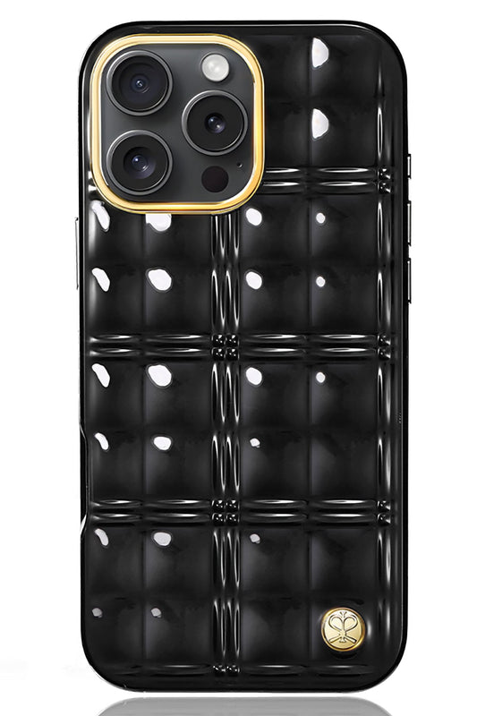 Pynana Metal Grid iPhone 16 Pro Kılıf Askı Aparatlı Siyah