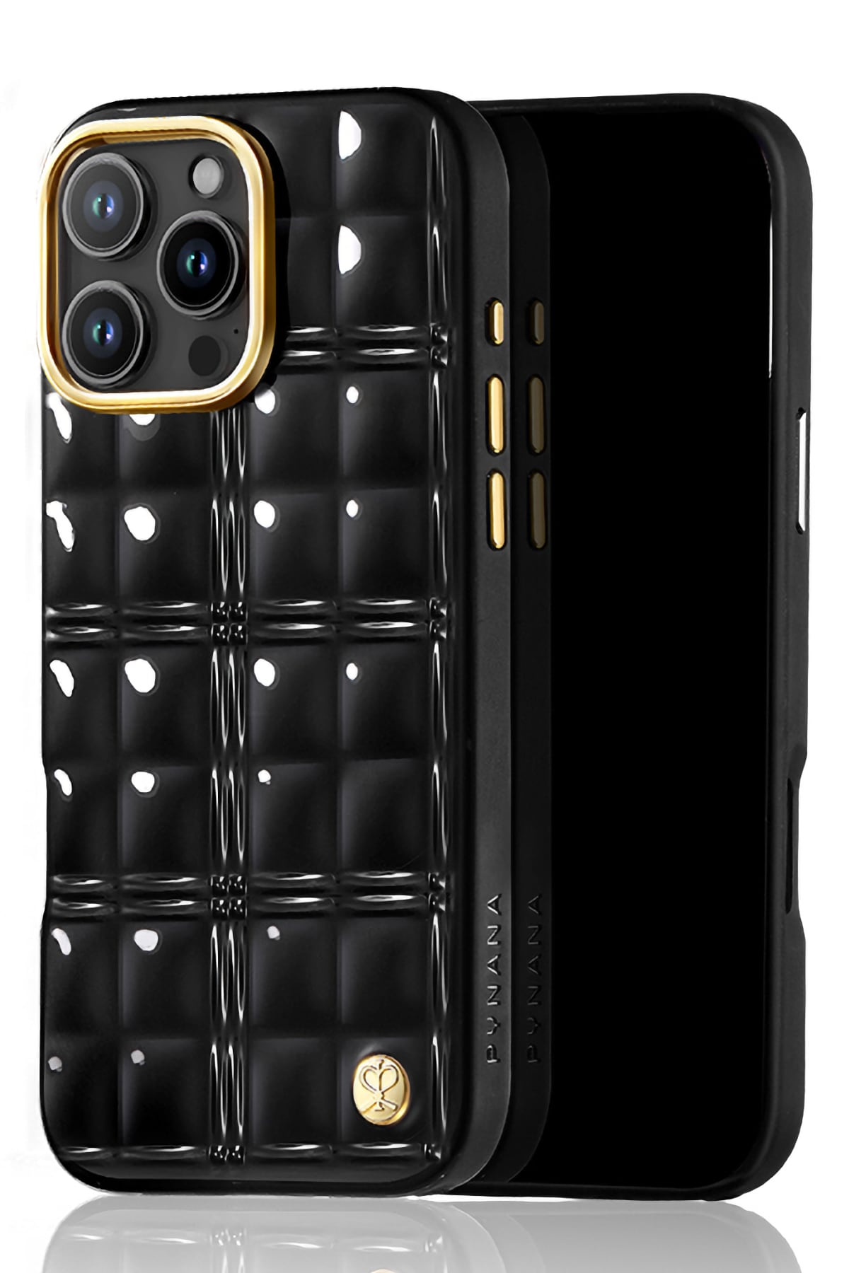 Pynana Metal Grid iPhone 16 Pro Kılıf Askı Aparatlı Siyah