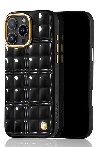 Pynana Metal Grid iPhone 16 Pro Kılıf Askı Aparatlı Siyah