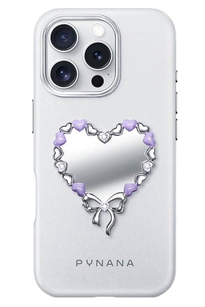 Pynana Mirror Serisi Zirconia Taşlı iPhone 16 Pro Kılıf Beyaz