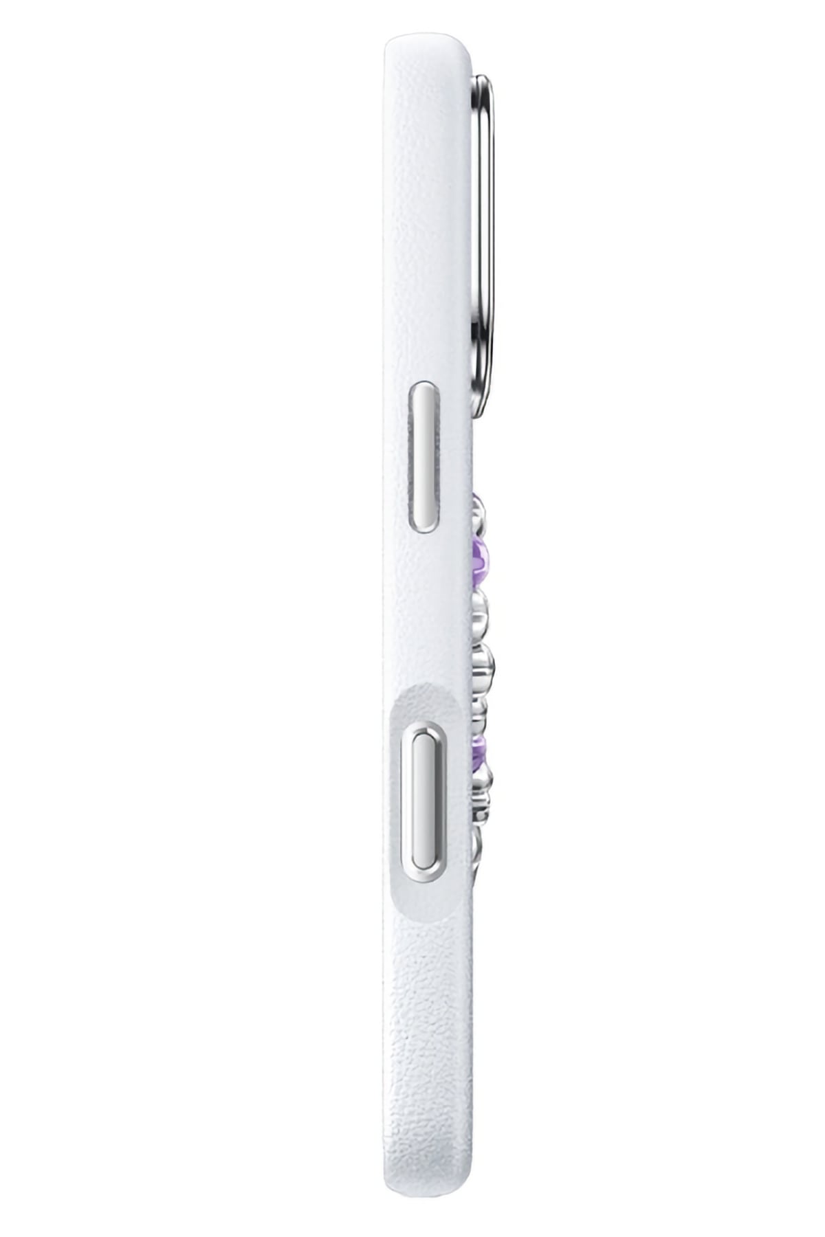 Pynana Mirror Serisi Zirconia Taşlı iPhone 16 Pro Kılıf Beyaz