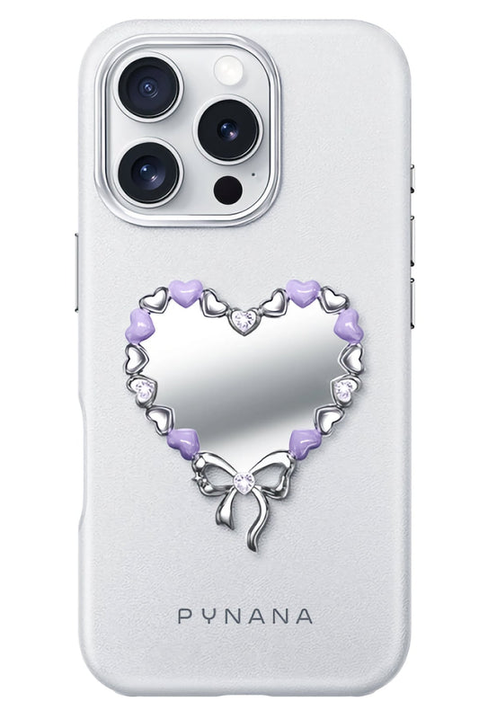 Pynana Mirror Serisi Zirconia Taşlı iPhone 16 Pro Max Kılıf Beyaz