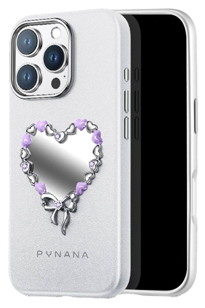 Pynana Mirror Serisi Zirconia Taşlı iPhone 16 Pro Max Kılıf Beyaz