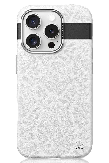 Pynana Print Serisi iPhone 15 Pro Max Magsafe Uyumlu Kılıf Beyaz