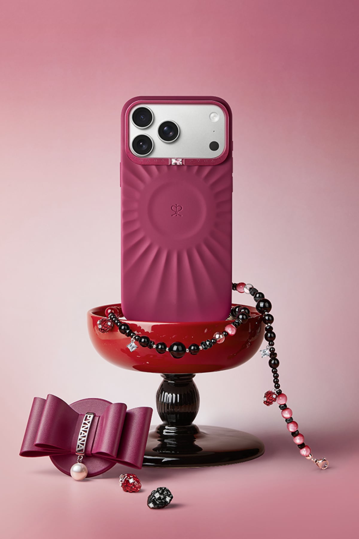 Pynana Starlight iPhone 16 Pro Max Kılıf Magsafe Uyumlu Bordo