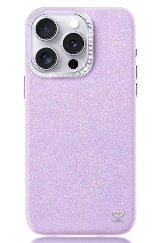 Pynana Starry iPhone 14 Pro Deri Kılıf Lila
