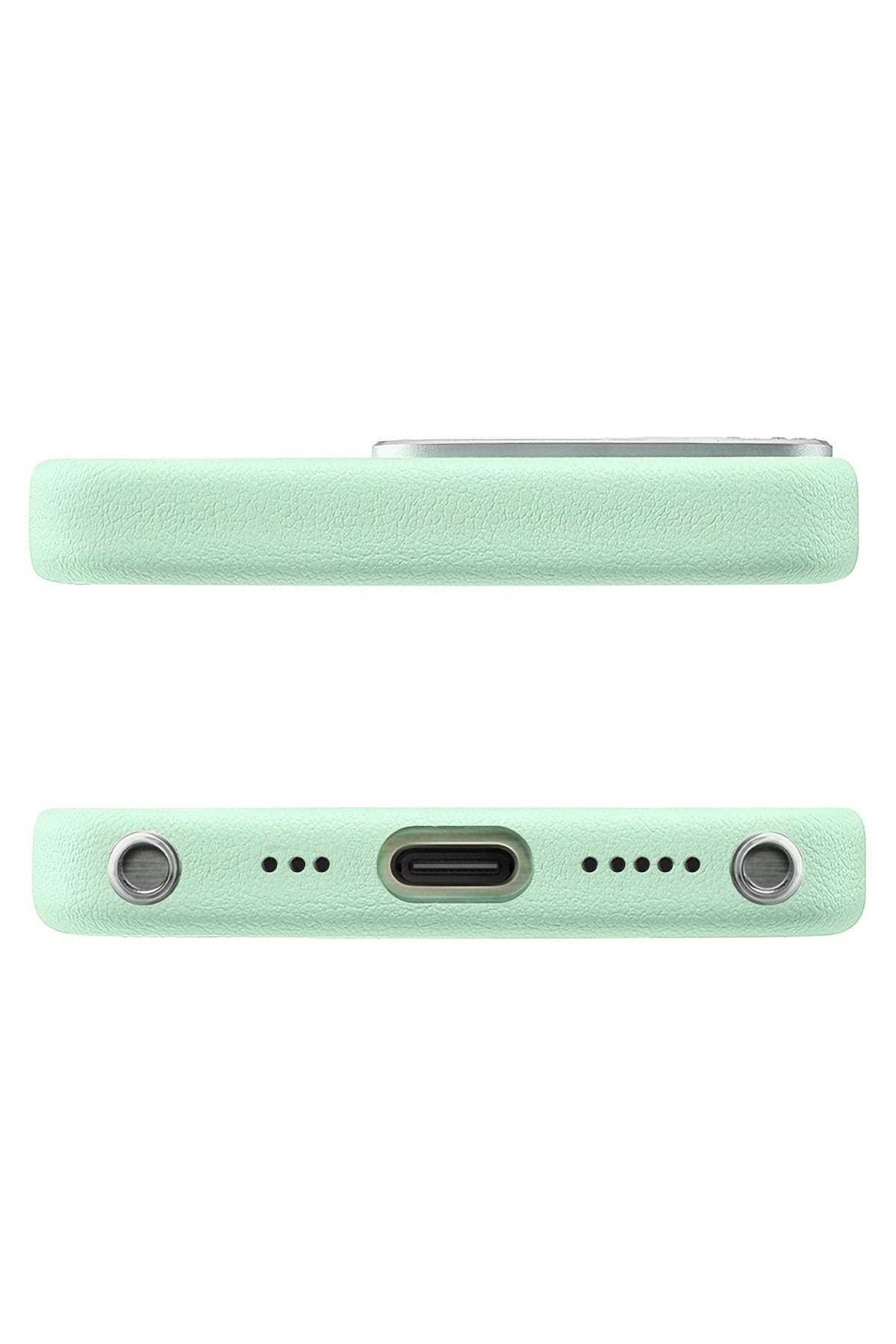 Pynana Starry iPhone 14 Pro Deri Kılıf Yeşil