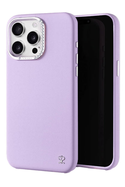 Pynana Starry iPhone 15 Pro Deri Kılıf Lila