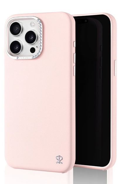 Pynana Starry iPhone 15 Pro Deri Kılıf Pembe