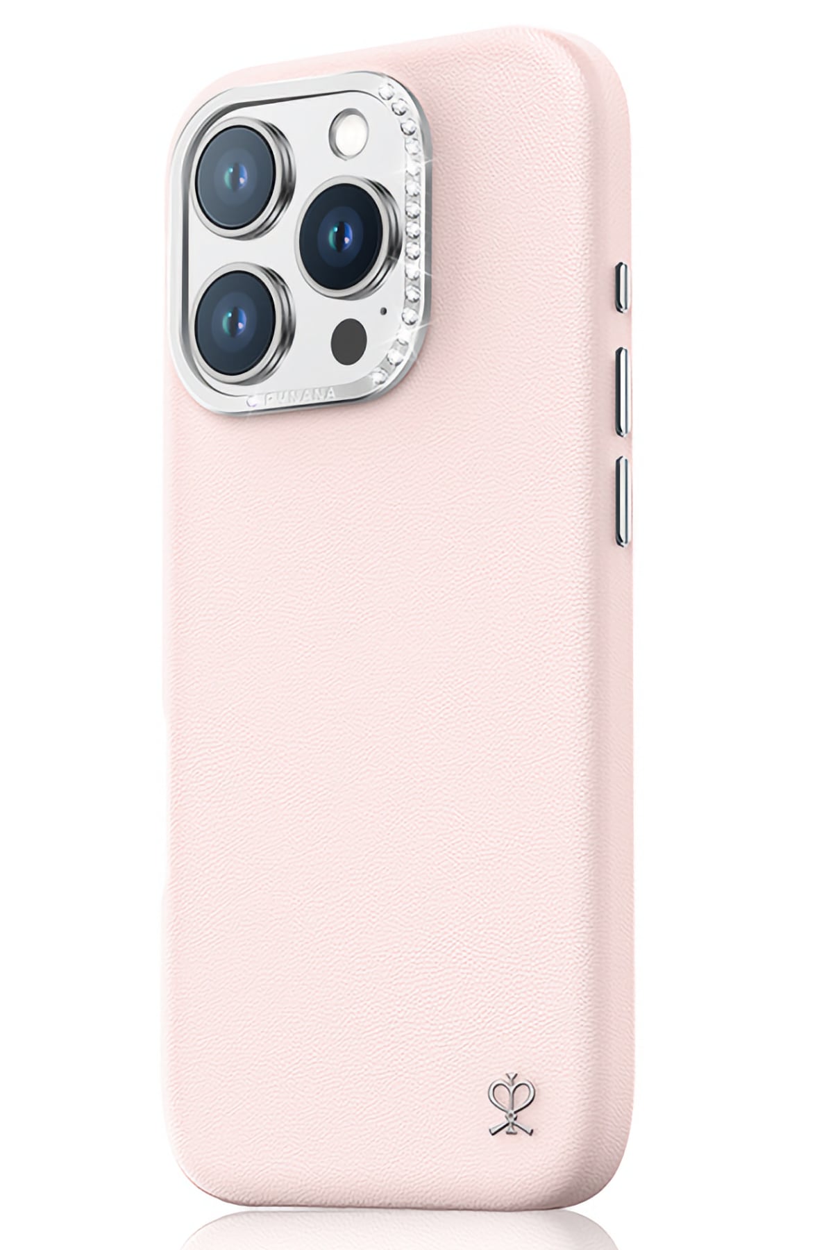 Pynana Starry iPhone 15 Pro Deri Kılıf Pembe