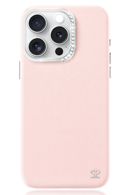 Pynana Starry iPhone 16 Pro Deri Kılıf Magsafe Uyumlu Pembe