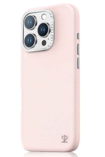 Pynana Starry iPhone 16 Pro Deri Kılıf Magsafe Uyumlu Pembe