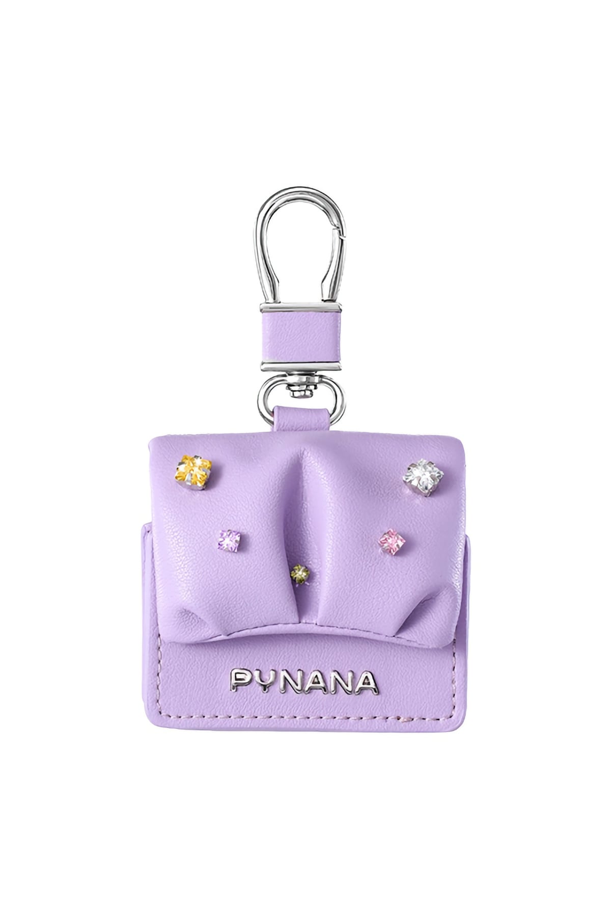 Pynana Sugar Cube Airpods 4 Kılıf PU Deri Taşlı Çanta Mor