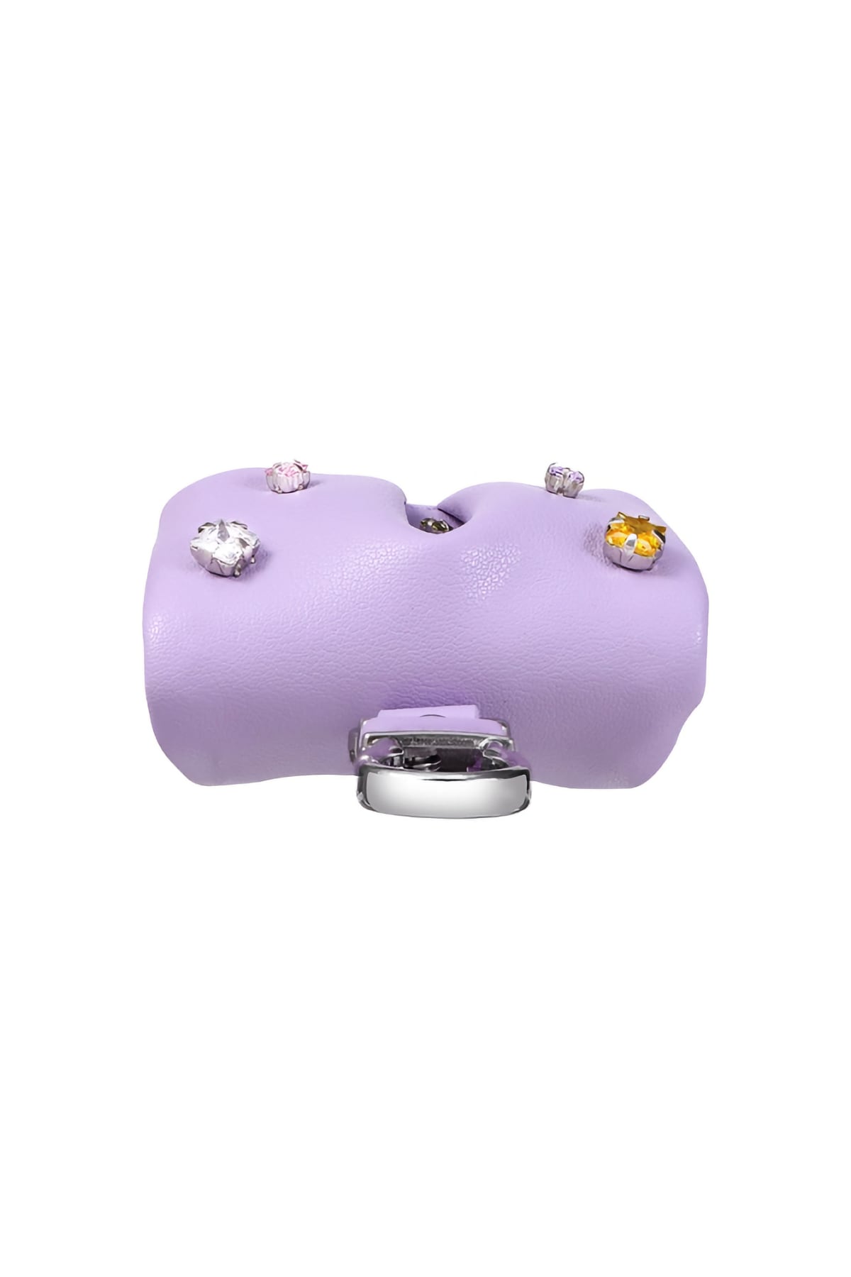 Pynana Sugar Cube Airpods 4 Kılıf PU Deri Taşlı Çanta Mor