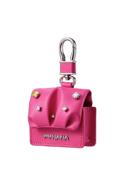 Pynana Sugar Cube Airpods 4 Kılıf PU Deri Taşlı Çanta Pembe