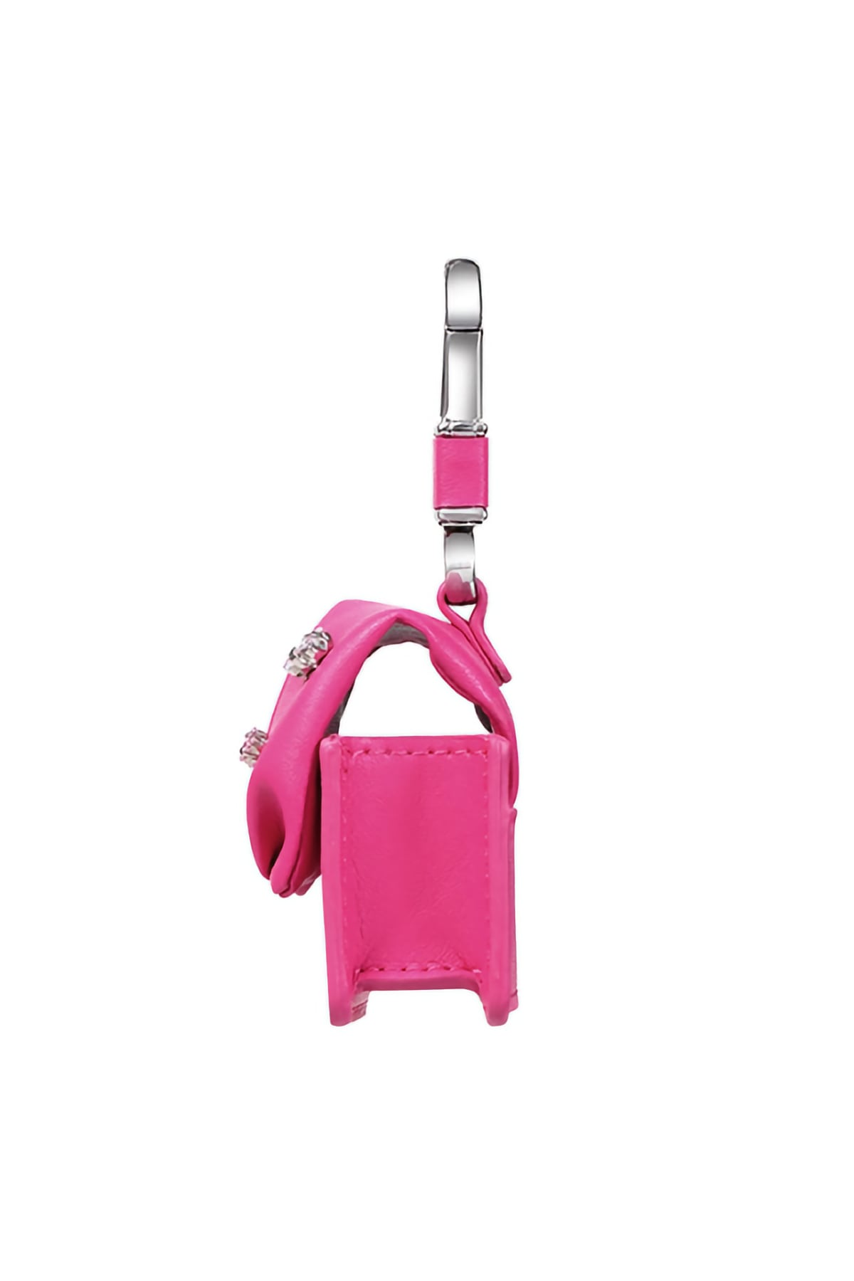 Pynana Sugar Cube Airpods 4 Kılıf PU Deri Taşlı Çanta Pembe