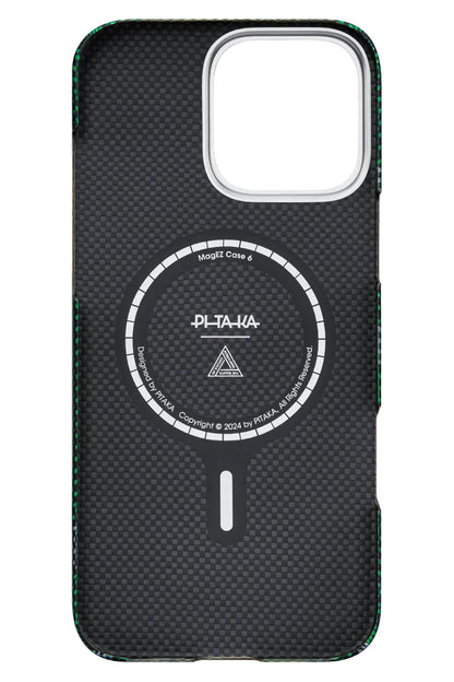 Pitaka Rebuilding iPhone 16 Pro Max MagSafe Uyumlu Aramid Fiber Kılıf Yeşil