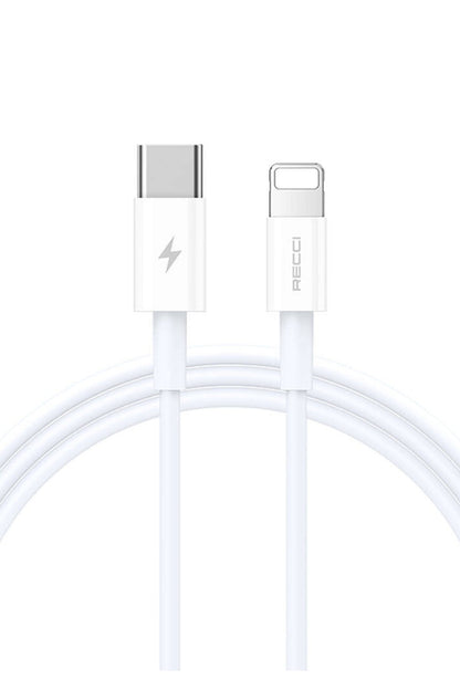 Recci Lightning to Type-C iPhone Hızlı Şarj Kablosu PD 20W 1M