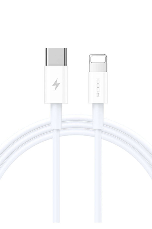 Recci Lightning to Type-C iPhone Hızlı Şarj Kablosu PD 20W 1M