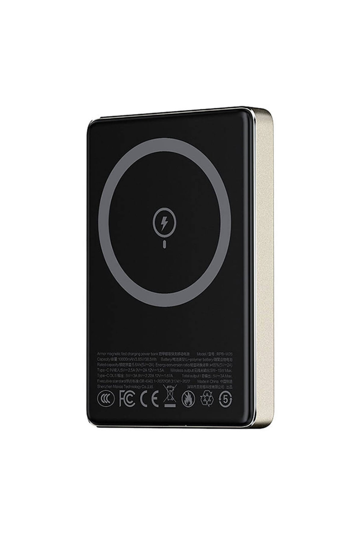 Recci Magsafe Hızlı Şarj Özellikli Powerbank PD 20W 10000mAh Titanium Gold