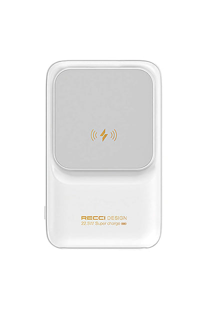 Recci Polaris Çift Kablolu Led Göstergeli 15W 1000mAh Powerbank Beyaz