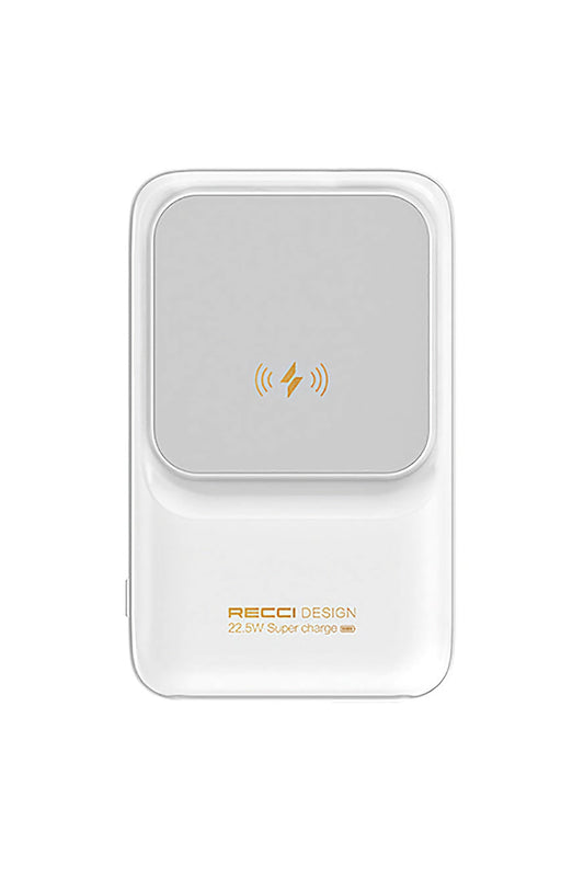 Recci Polaris Çift Kablolu Led Göstergeli 15W 1000mAh Powerbank Beyaz