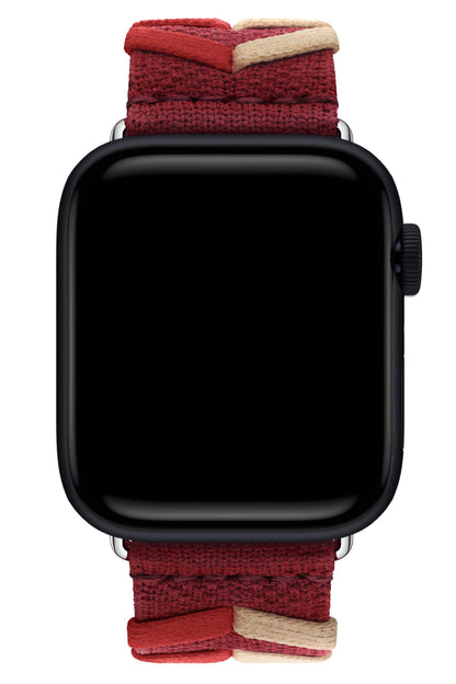 Apple Watch Uyumlu Basic Loop Örme Kordon Reddish