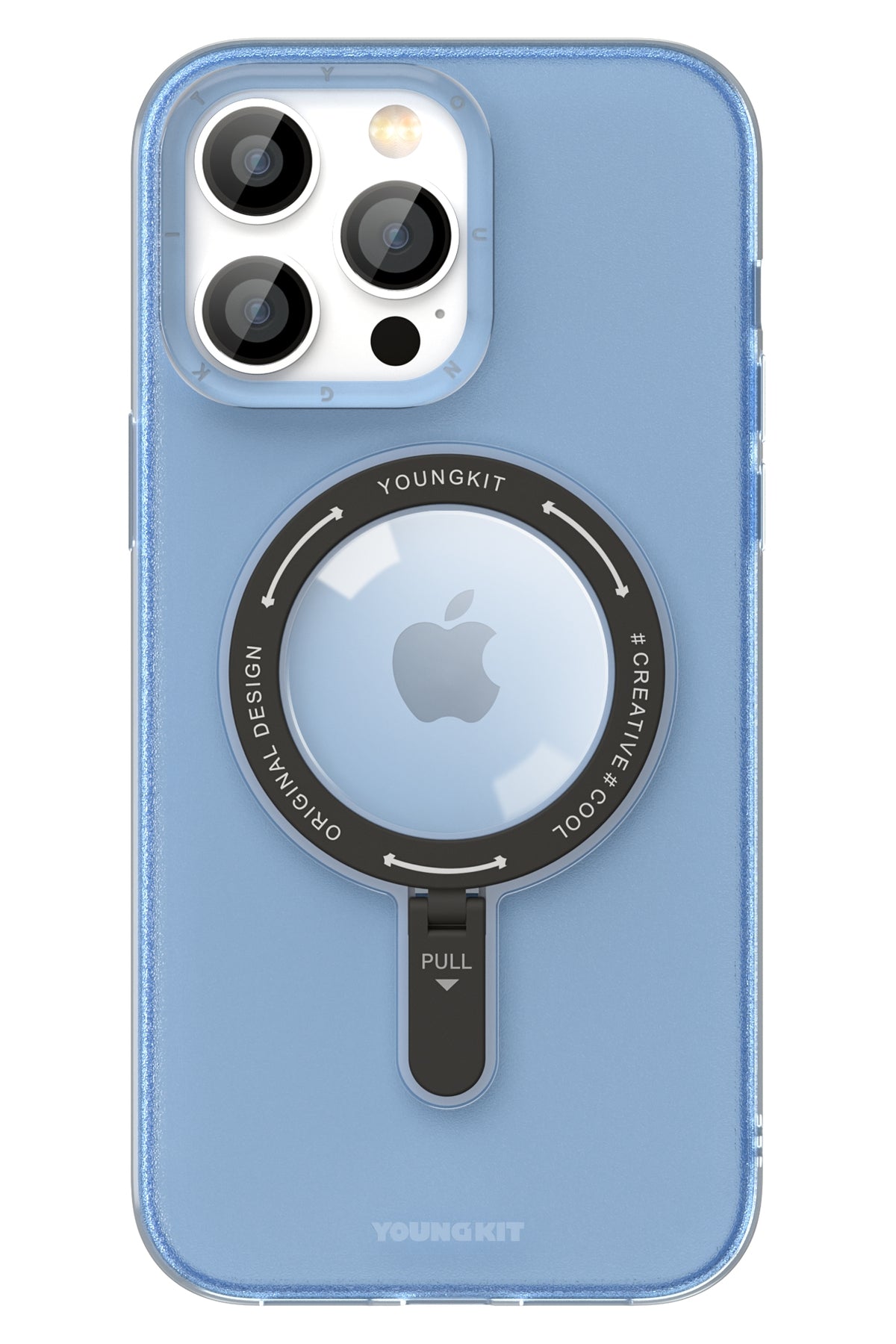 Youngkit Rock iPhone 14 Pro Max Magsafe Mavi Stand Kılıf