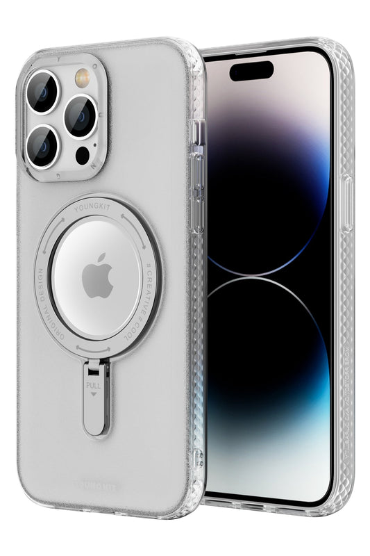 Youngkit Rock iPhone 14 Pro Max Magsafe Beyaz Stand Kılıf