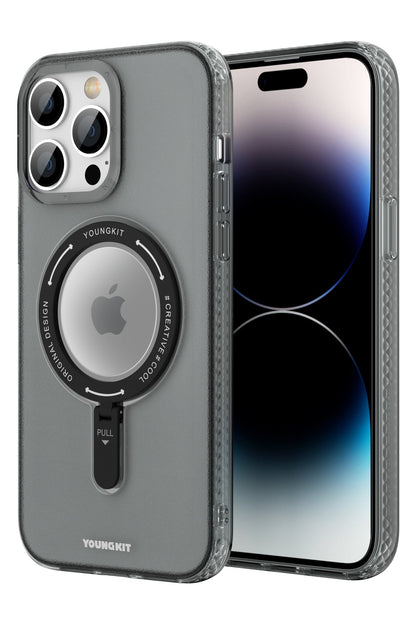Youngkit Rock iPhone 14 Pro Magsafe Siyah Stand Kılıf