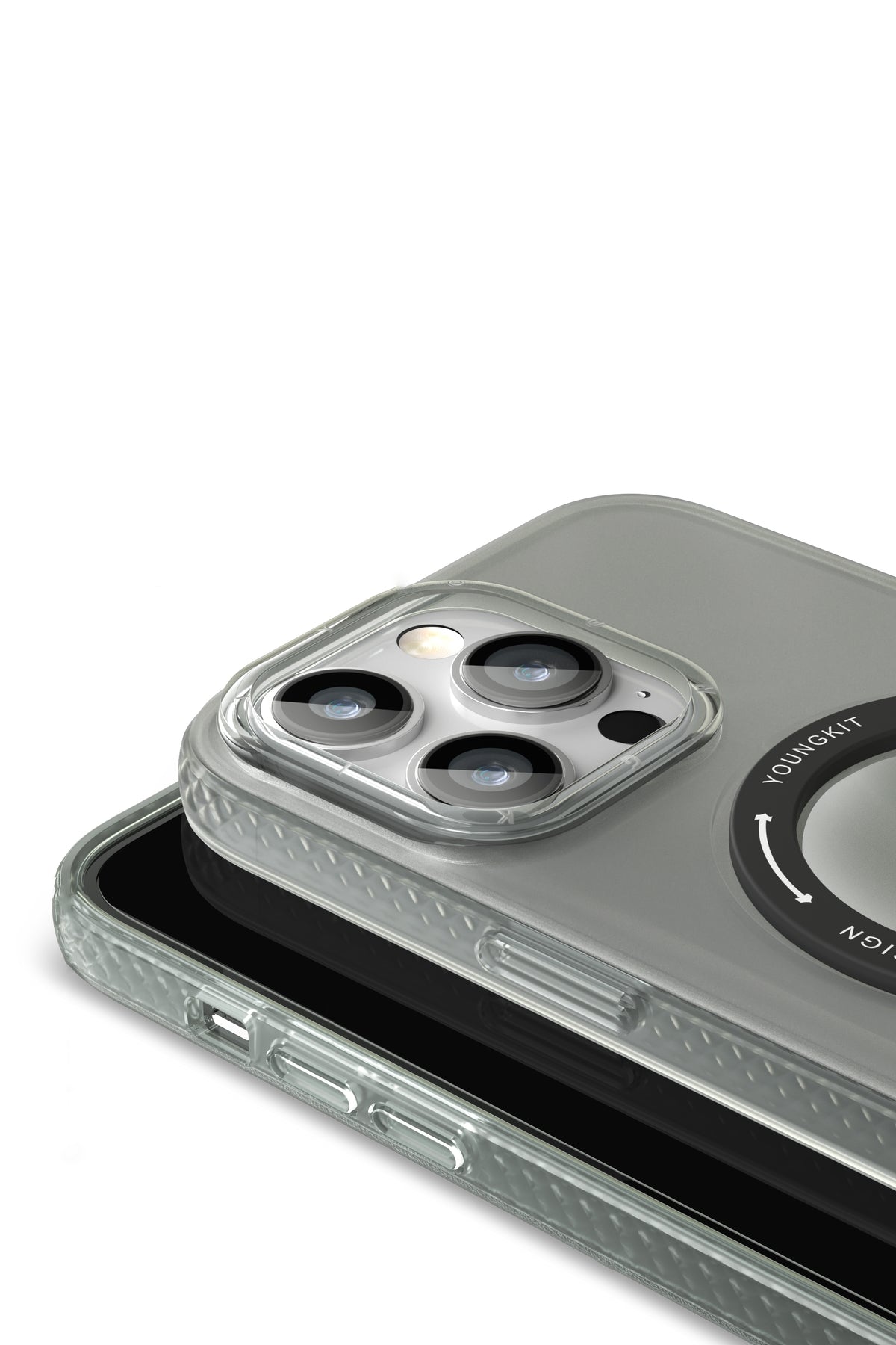 Youngkit Rock iPhone 14 Pro Magsafe Siyah Stand Kılıf