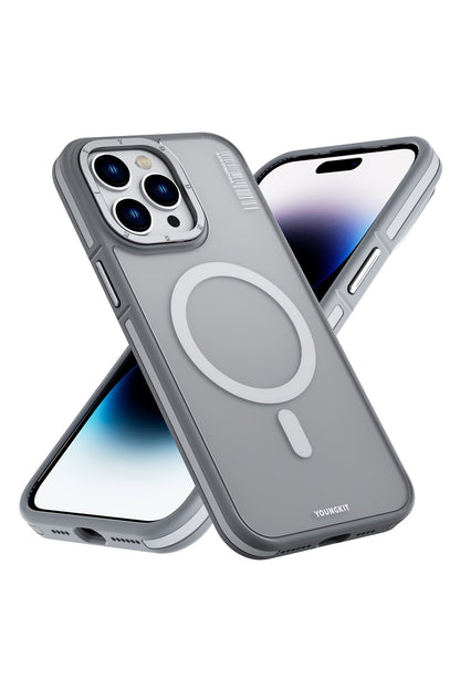 Youngkit Rock Sand Skin iPhone 14 Pro Max Magsafe Gri Kılıf