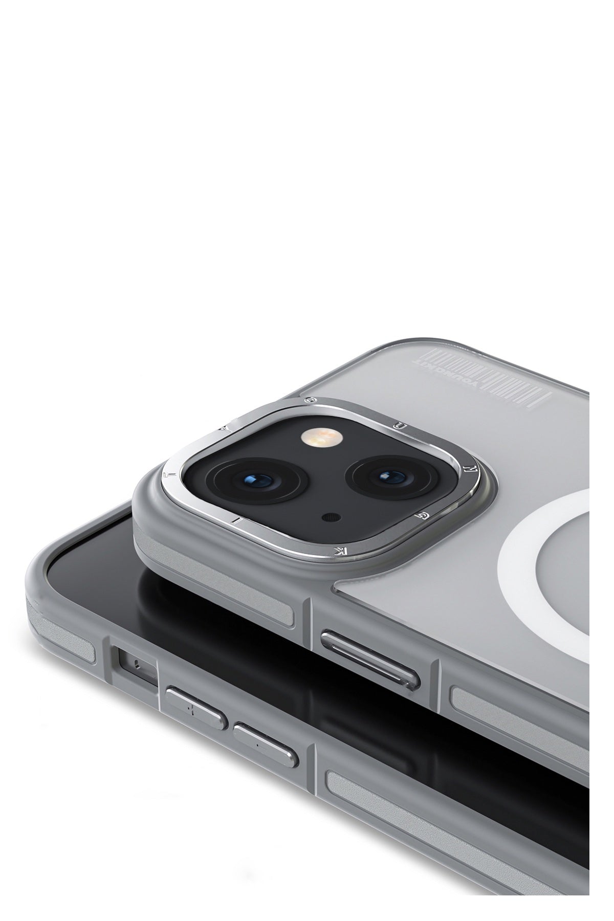 Youngkit Rock Sand Skin iPhone 15 Plus Uyumlu Magsafe Gri Kılıf