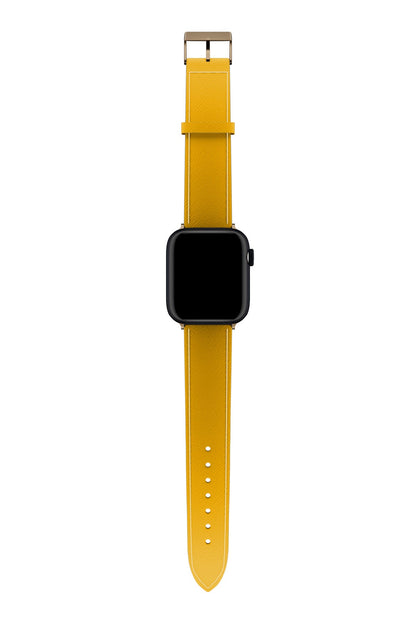 Apple Watch Uyumlu Saffiano Deri Kordon Safran