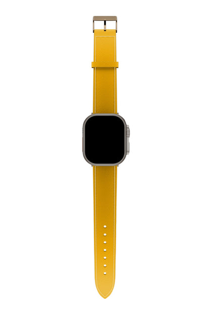Apple Watch Uyumlu Saffiano Deri Kordon Safran