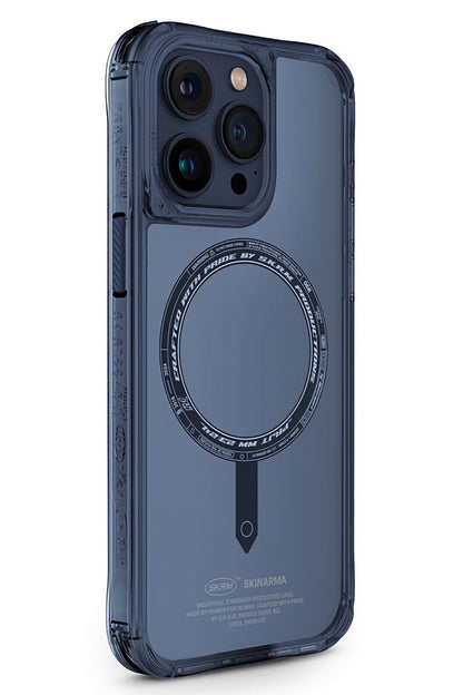 SkinArma iPhone 15 Pro Max Uyumlu Saıdo Kado Kartlıklı Standlı Kılıf Mavi