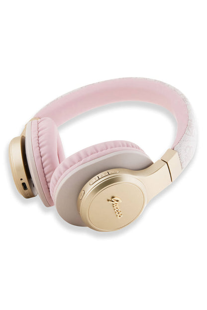 Guess Script Gold Kulak Üstü Bluetooth 5.3 Kulaklık Pembe