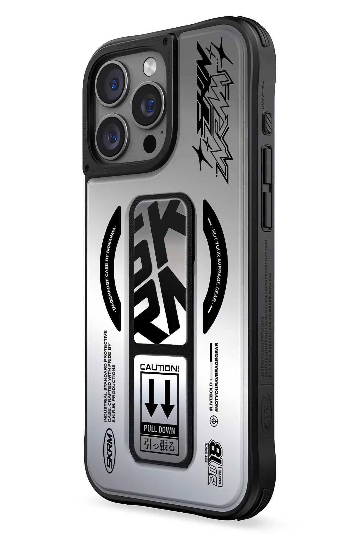Skinarma Kira Kobai iPhone 16 Pro Max Magsafe Uyumlu Standlı Kılıf Gümüş