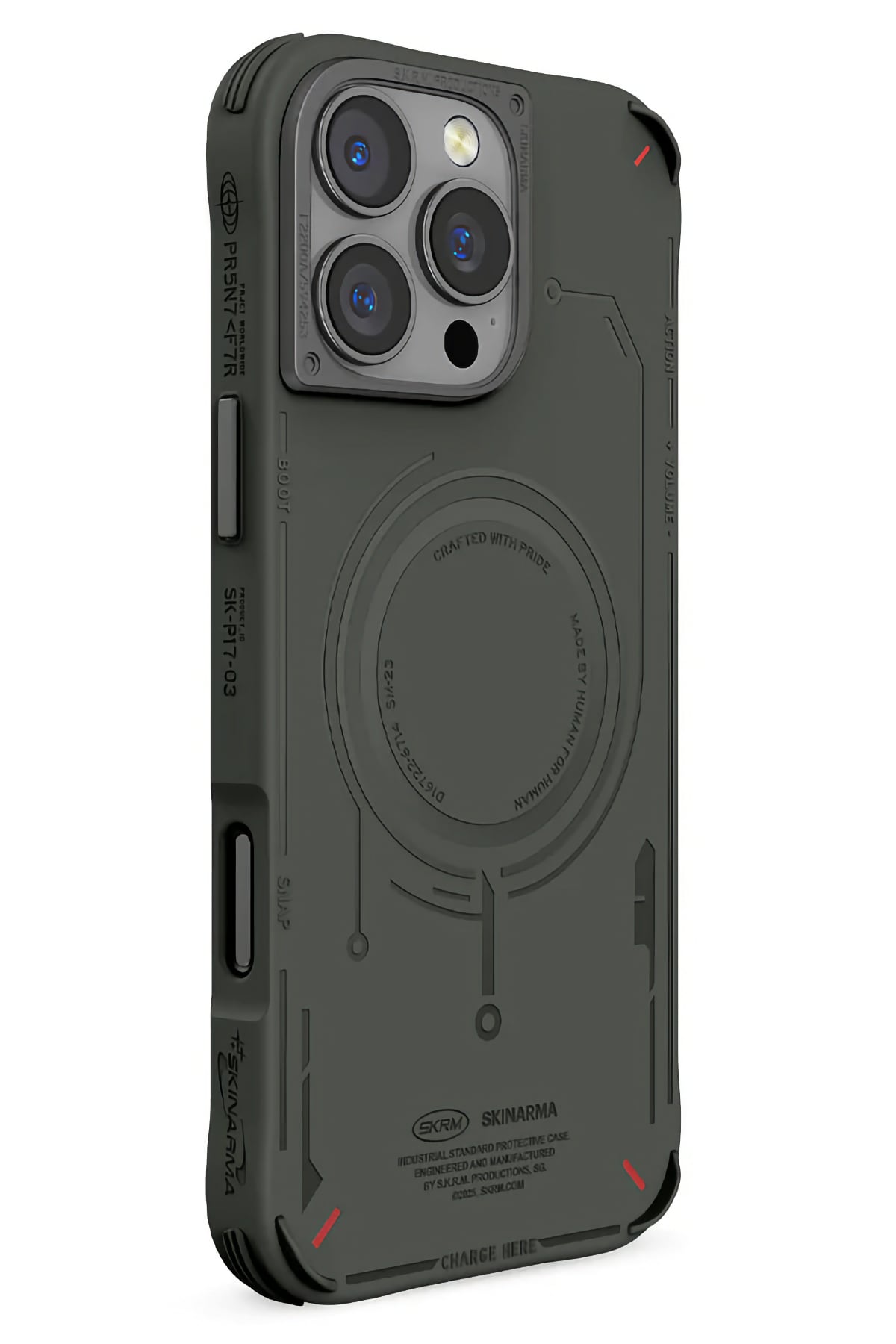 Skinarma Mecha iPhone 16 Pro Magsafe Uyumlu Kılıf Yeşil