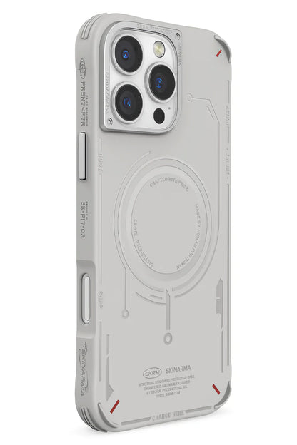 Skinarma Mecha iPhone 16 Pro Max Magsafe Uyumlu Kılıf Açık Gri