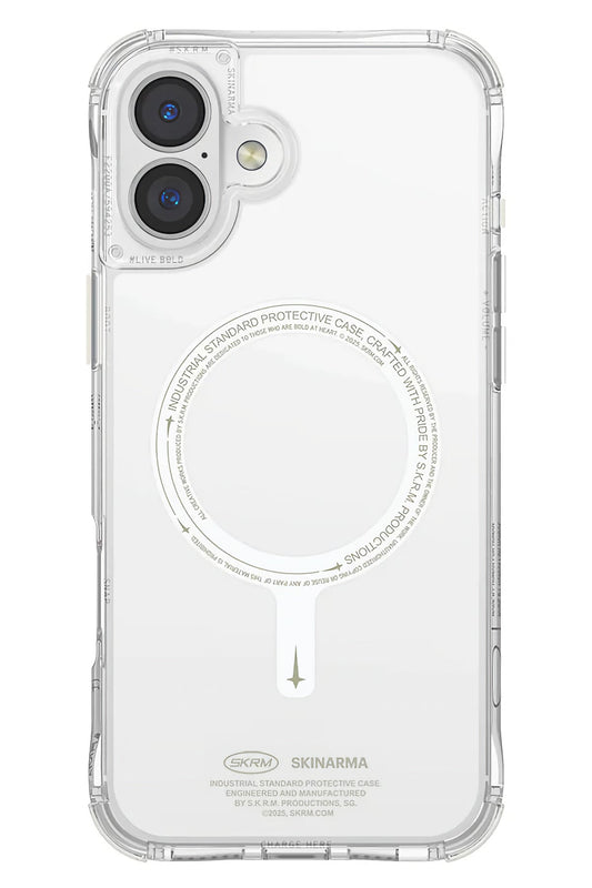 Skinarma Saido Niteglow iPhone 16 Magsafe Uyumlu Kılıf Şeffaf Fosforlu
