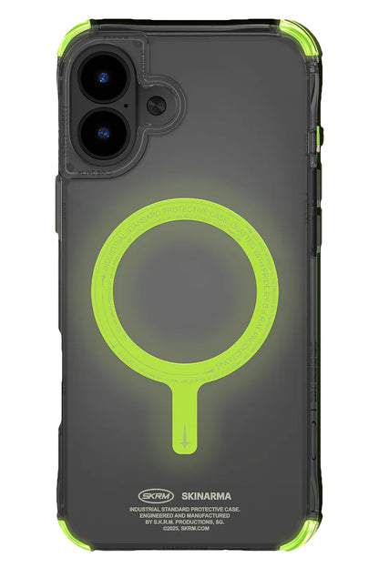 Skinarma Saido Niteglow iPhone 16 Plus Magsafe Uyumlu Kılıf Şeffaf Fosforlu