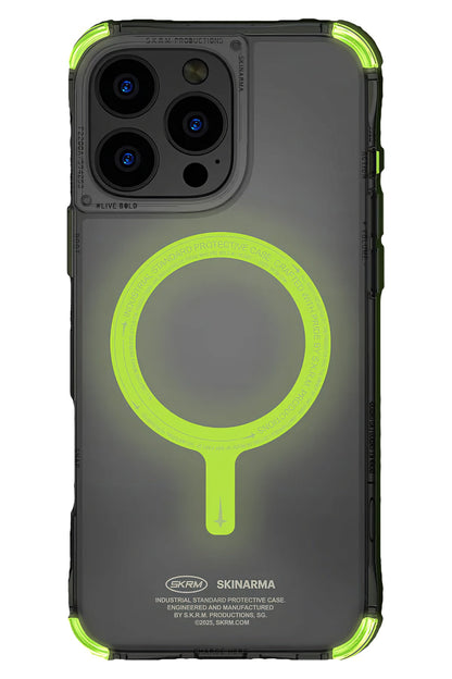 Skinarma Saido Niteglow iPhone 16 Pro Max Magsafe Uyumlu Kılıf Şeffaf Fosforlu