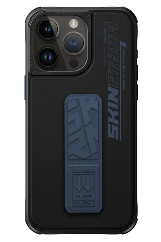 SkinArma Slate iPhone 15 Pro Max Uyumlu Standlı Kılıf Mavi